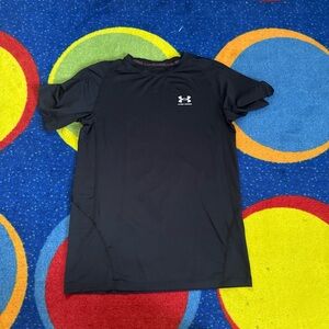Under Armour Black Short-Sleeve Tech Tee with White Logo